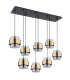 Milley Cluster Pendant Ceiling Light Matt Black Glass Shade 8x E27-2