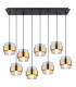 Milley Cluster Pendant Ceiling Light Matt Black Glass Shade 8x E27-3