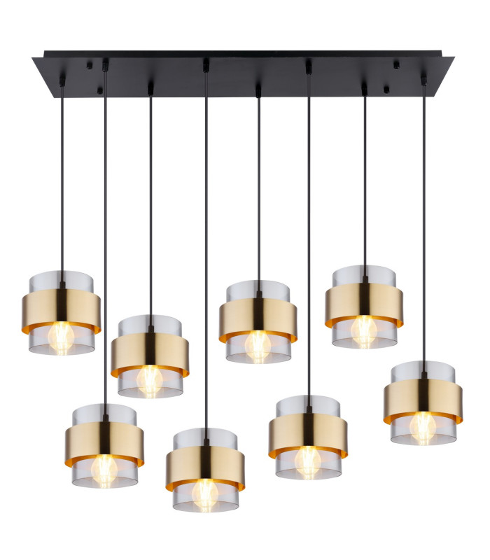 Milley Cluster Pendant Ceiling Light Matt Black Glass Shade 8x E27-3