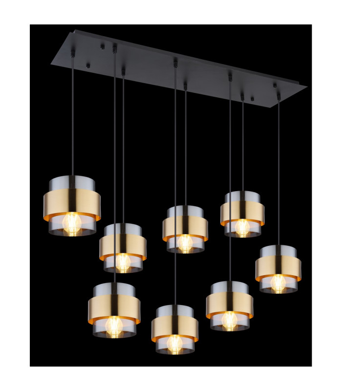 Milley Cluster Pendant Ceiling Light Matt Black Glass Shade 8x E27-5
