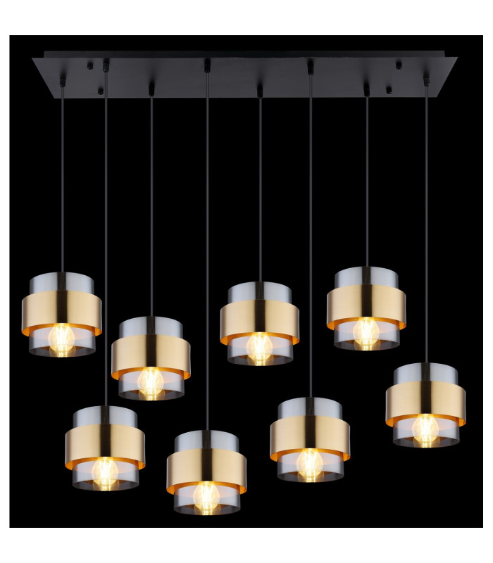 Milley Cluster Pendant Ceiling Light Matt Black Glass Shade 8x E27-6
