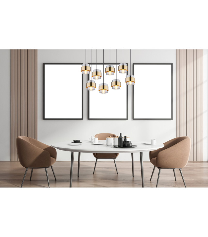 Milley Cluster Pendant Ceiling Light Matt Black Glass Shade 8x E27-7