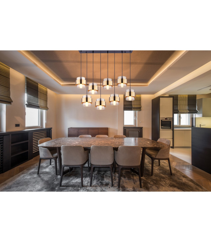 Milley Cluster Pendant Ceiling Light Matt Black Glass Shade 8x E27-9
