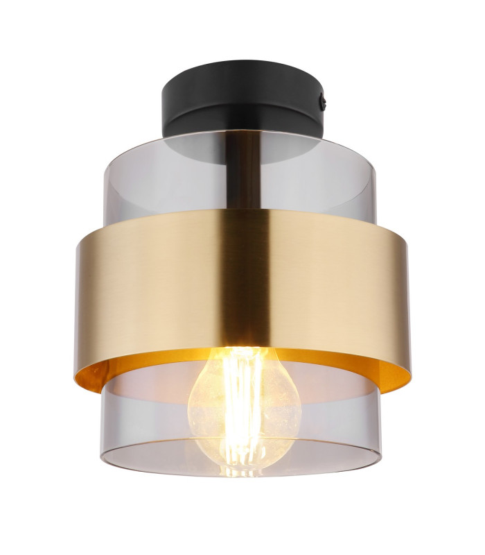 Milley Cylindrical Ceiling Light Matt Black Glass Shade 1x E27-1