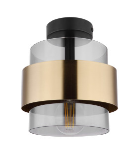 Milley Cylindrical Ceiling Light Matt Black Glass Shade 1x E27-2