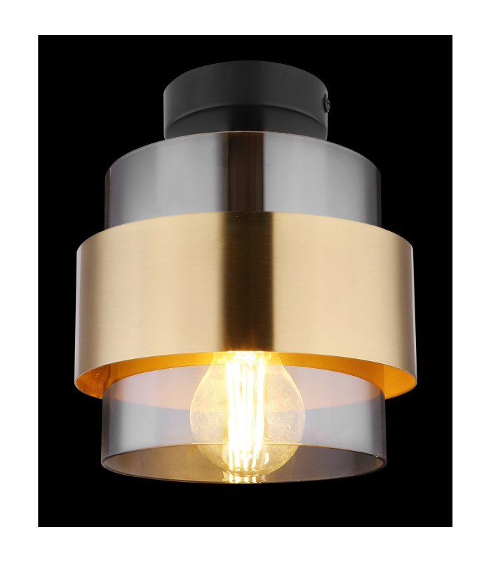 Milley Cylindrical Ceiling Light Matt Black Glass Shade 1x E27-3