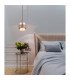 Milley Slim Pendant Ceiling Light Matt Black Amber Glass Shade 1x E27-5