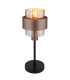 Milley Cylindrical Table Lamp Matt Black Amber Glass Shade 1x E27-1