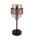 Milley Cylindrical Table Lamp Matt Black Amber Glass Shade 1x E27-2