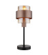 Milley Cylindrical Table Lamp Matt Black Amber Glass Shade 1x E27-3