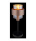 Milley Cylindrical Table Lamp Matt Black Amber Glass Shade 1x E27-4