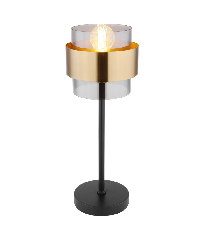 Milley Cylindrical Table Lamp Matt Black Glass Shade 1x E27-1