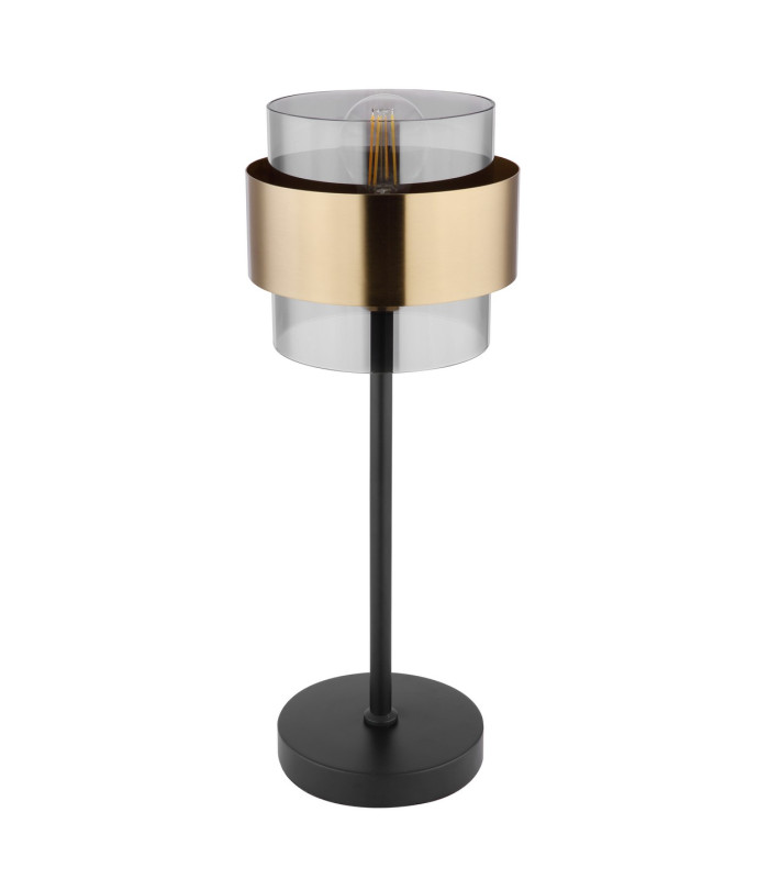 Milley Cylindrical Table Lamp Matt Black Glass Shade 1x E27-2