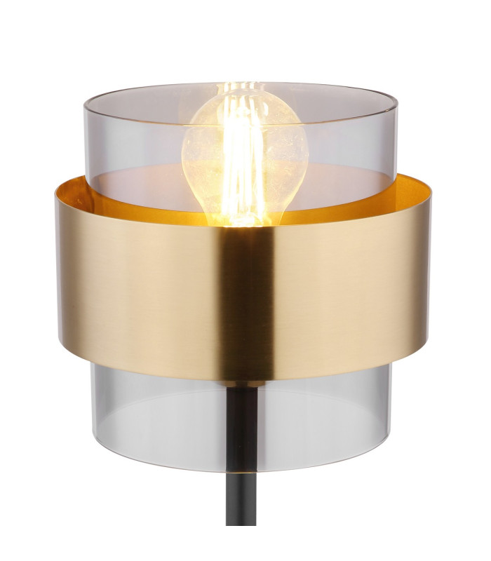 Milley Cylindrical Table Lamp Matt Black Glass Shade 1x E27-3