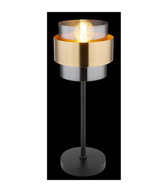 Milley Cylindrical Table Lamp Matt Black Glass Shade 1x E27-5