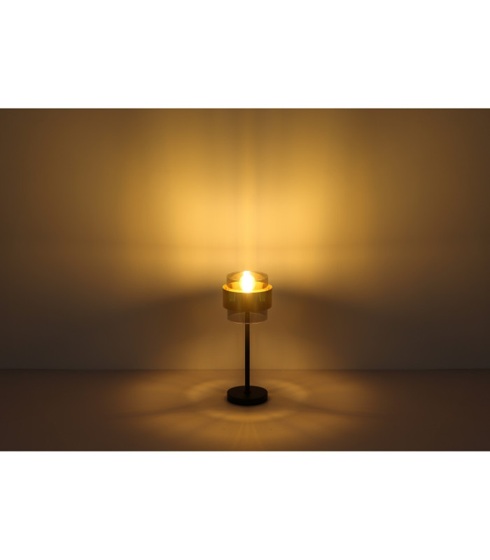 Milley Cylindrical Table Lamp Matt Black Glass Shade 1x E27-6