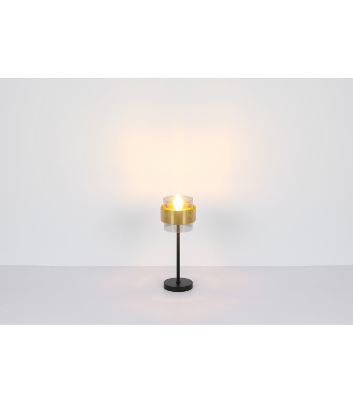 Milley Cylindrical Table Lamp Matt Black Glass Shade 1x E27-7