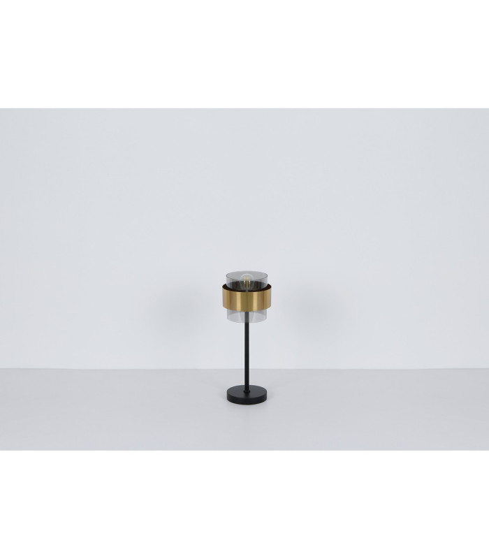 Milley Cylindrical Table Lamp Matt Black Glass Shade 1x E27-8