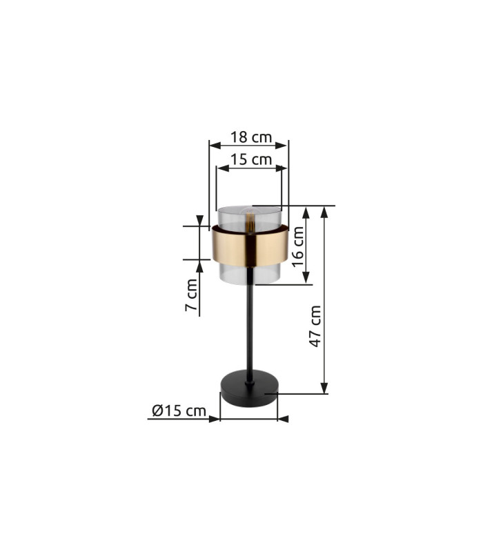 Milley Cylindrical Table Lamp Matt Black Glass Shade 1x E27-11