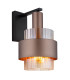 Milley Wall Lamp Matt Black Amber Glass Shade 1x E27-1