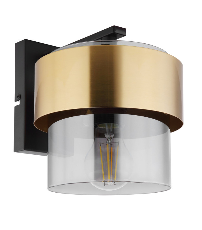 Milley Wall Lamp Matt Black Glass Shade 1x E27-2