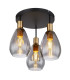 Fanni Shade Cluster Ceiling Light Matt Black Smoke Glass Shade 3x E27-1