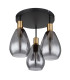 Fanni Shade Cluster Ceiling Light Matt Black Smoke Glass Shade 3x E27-2