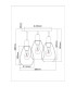 Fanni Shade Cluster Ceiling Light Matt Black Smoke Glass Shade 3x E27-4