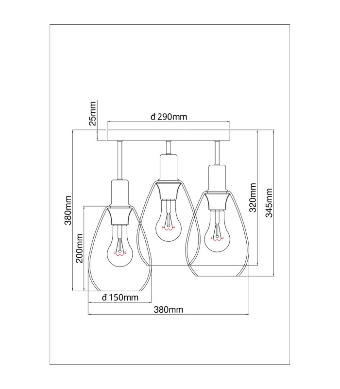 Fanni Shade Cluster Ceiling Light Matt Black Smoke Glass Shade 3x E27-4