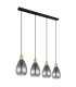 Fanni Bar Pendant Ceiling Light Matt Black Smoke Glass Shade 4x E27-2