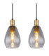 Fanni Bar Pendant Ceiling Light Matt Black Smoke Glass Shade 4x E27-4