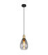 Fanni Dome Pendant Ceiling Light Matt Black Smoke Glass Shade 1x E27-1