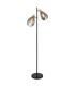 Fanni Multi Arm Floor Lamp Matt Black Smoke Glass Shade 2x E27-1