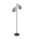Fanni Multi Arm Floor Lamp Matt Black Smoke Glass Shade 2x E27-2
