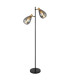 Fanni Multi Arm Floor Lamp Matt Black Smoke Glass Shade 2x E27-3