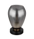Fanni Bedside Table Lamp Matt Black Smoke Glass Shade 1x E27-2
