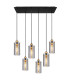 Fanni Cluster Pendant Ceiling Light Matt Black Smoke Glass Shade 6x E27-3