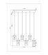 Fanni Cluster Pendant Ceiling Light Matt Black Smoke Glass Shade 6x E27-6