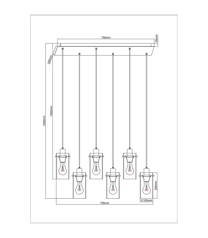 Fanni Cluster Pendant Ceiling Light Matt Black Smoke Glass Shade 6x E27-6