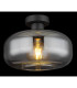 Giuseppe Globe Ceiling Light Matt Black Smoke Glass Shade 1x E27-3