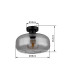 Giuseppe Globe Ceiling Light Matt Black Smoke Glass Shade 1x E27-8