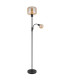 Giuseppe Glass Floor Lamp Matt Black Amber Glass Shade 1x E27-2