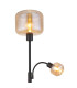 Giuseppe Glass Floor Lamp Matt Black Amber Glass Shade 1x E27-3
