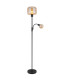 Giuseppe Glass Floor Lamp Matt Black Amber Glass Shade 1x E27-5