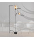 Giuseppe Glass Floor Lamp Matt Black Amber Glass Shade 1x E27-8