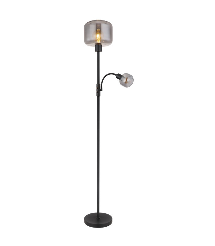 Giuseppe Mother & Child Lamp Matt Black Smoke Glass Shade 1x E27-5