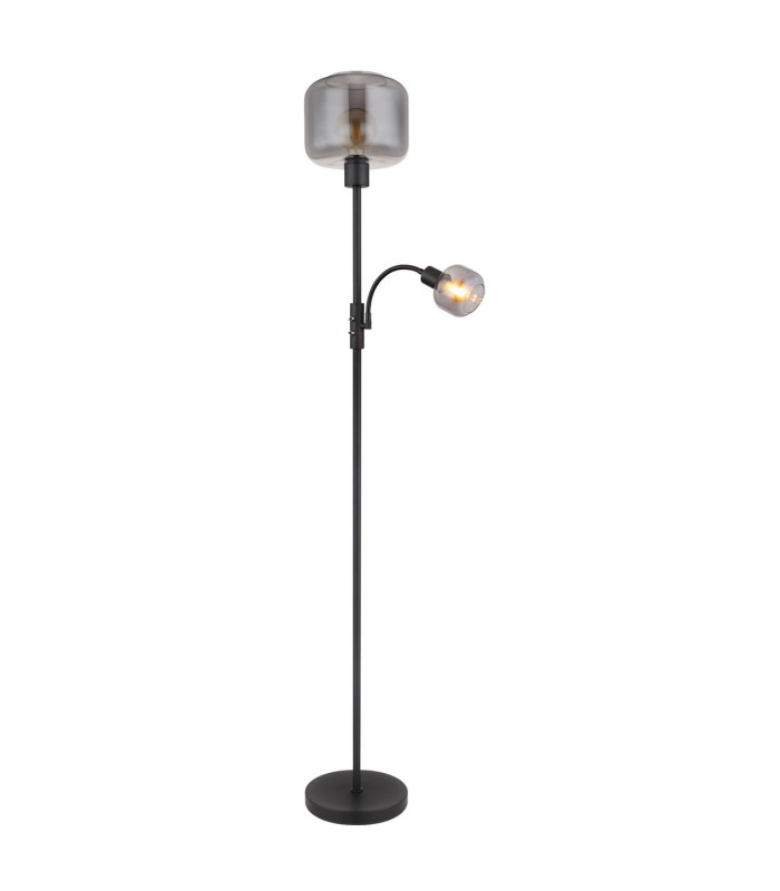Giuseppe Mother & Child Lamp Matt Black Smoke Glass Shade 1x E27-6