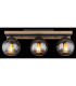 Conni Globe Ceiling Light Matt Black Wood Dark Brown Smoke Glass Shade 3x E27-5