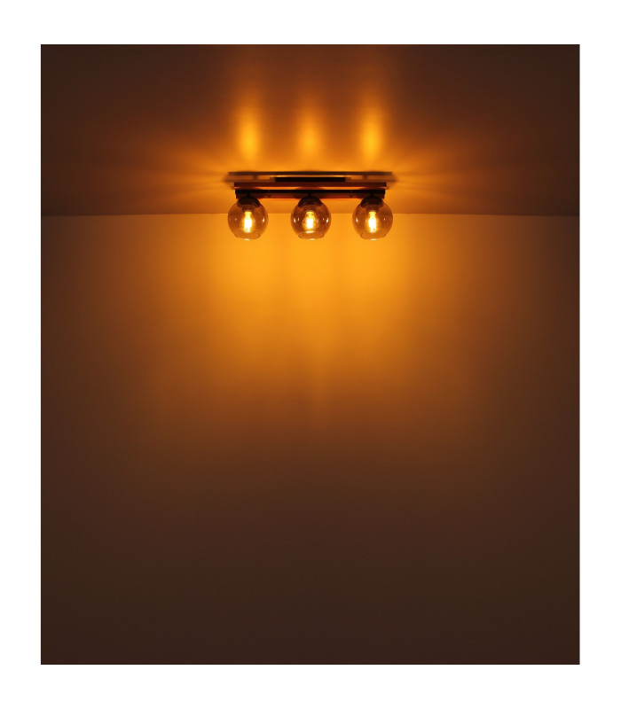 Conni Globe Ceiling Light Matt Black Wood Dark Brown Smoke Glass Shade 3x E27-6
