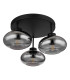 Shaun Shade Cluster Ceiling Light Matt Black Smoke Glass Shade 3x E27-2